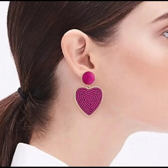 J.Crew Beaded heart drop earrings - Picture 2 of 10